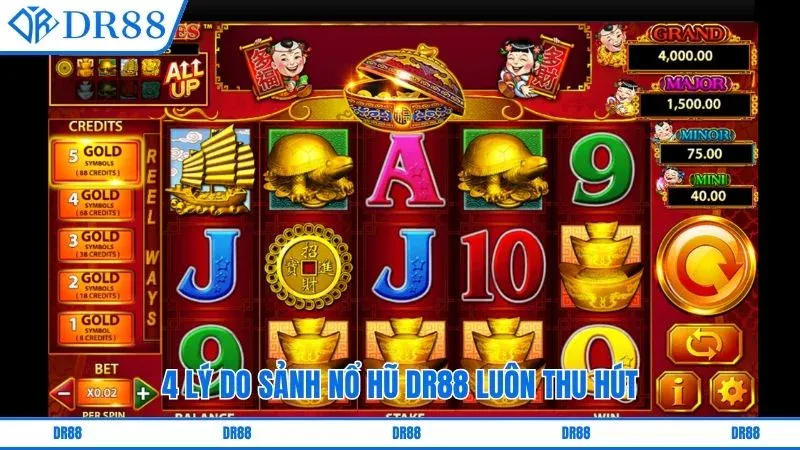 4 Lý do sảnh nổ hũ DR88 luôn thu hút
