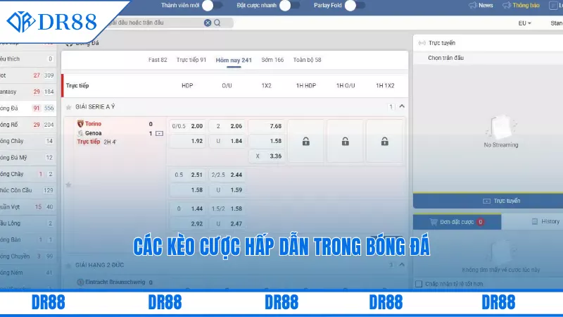 Các kèo cược hấp dẫn trong bóng đá
